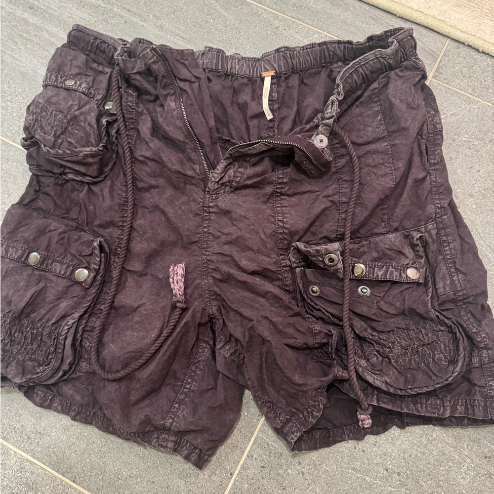 Free People Dark Purple Cargo Shorts